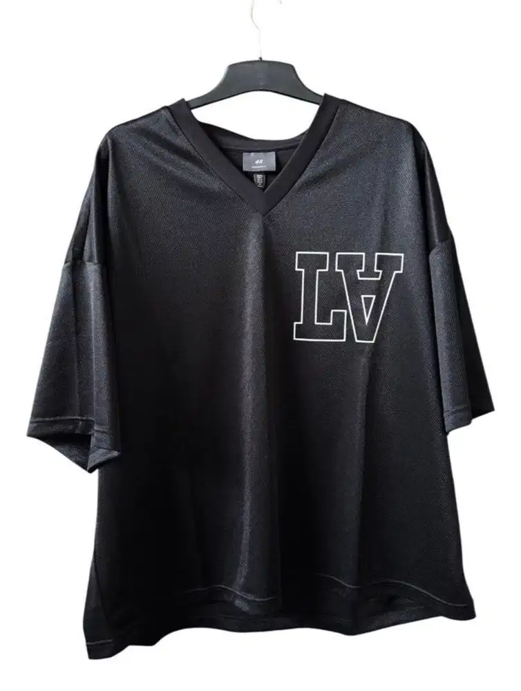 Kaos jersey oversize fit hitam XL LA simple nice H&M