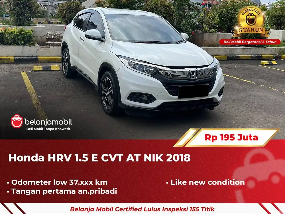 [ GARANSI 5TH ] Honda HRV HR-V HR V 1.5 E CVT AT 2018/2019