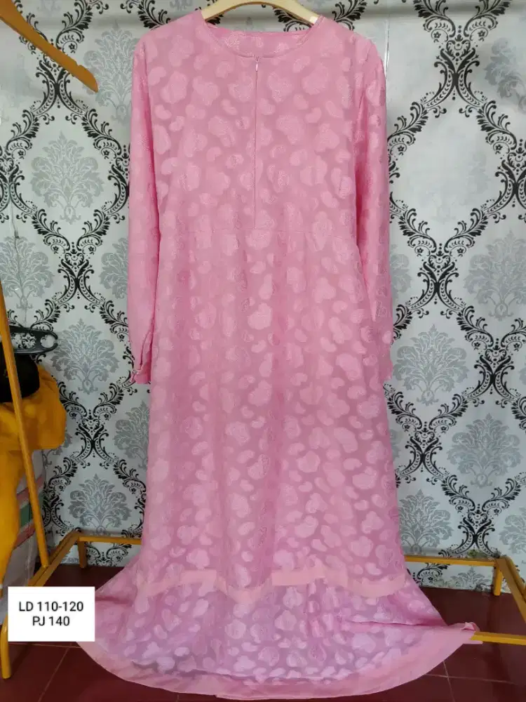 Gamis Pink bertekstur