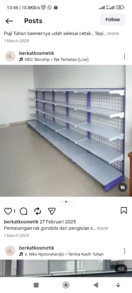 Dijual rak display produk supermarket bekas 98%