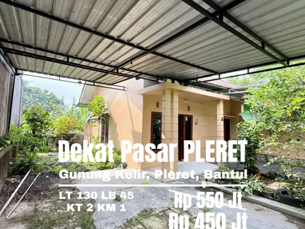 Rumah luas murah dekat pasar pleret