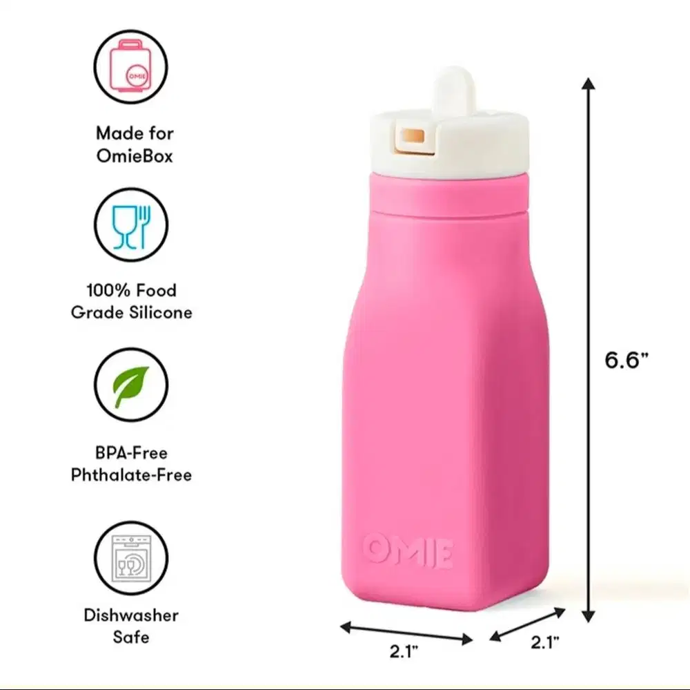 [Preloved] OMIE Silicone Water Bottel-Pink