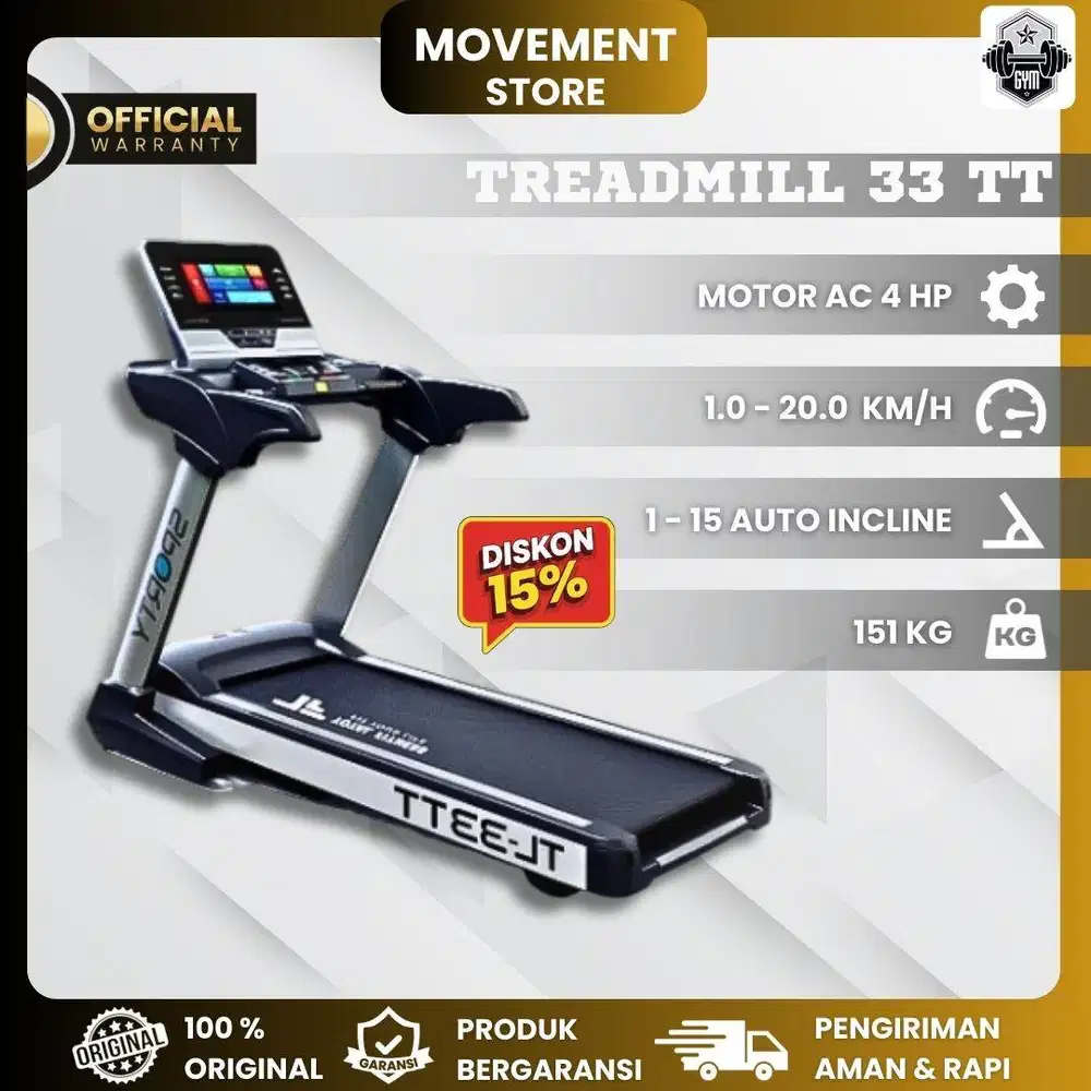 JUAL TREADMILL ELECTRIK TL 33 TT TREADMILL KOMERSIL PREMIUM QUALTY
