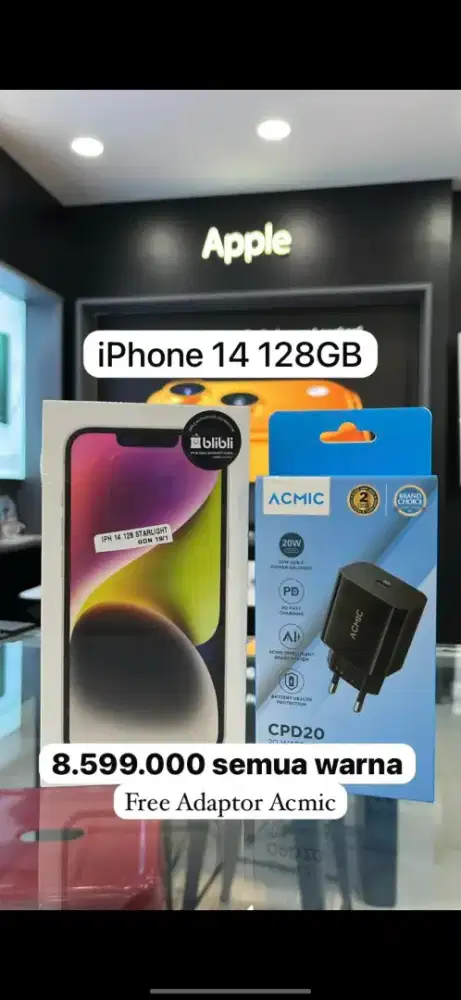 Kredit Iphone 14 128Gb Resmi Free Adaptor