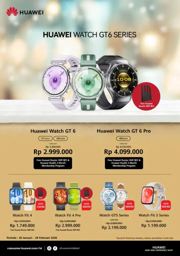 POTONGAN 500K HUAWEI GT6 SERIES