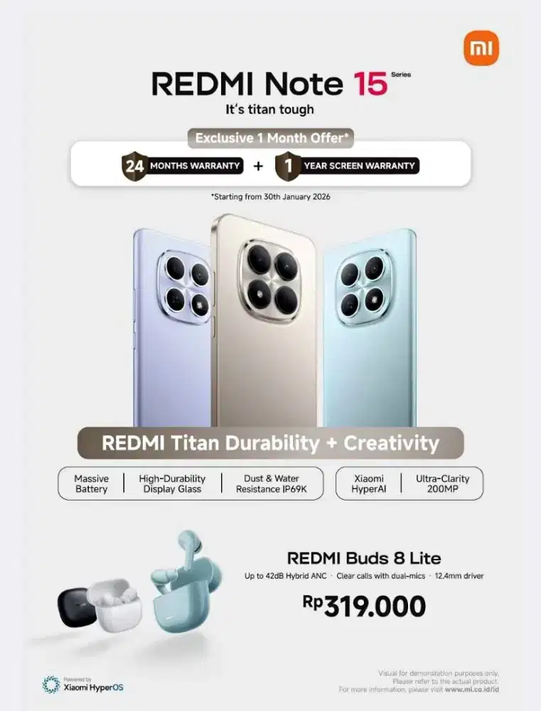 XIAOMI NOTE 15 SERIES FREE REDMI BUDS 8 LITE PROMO KREDIT BUNGA RINGAN