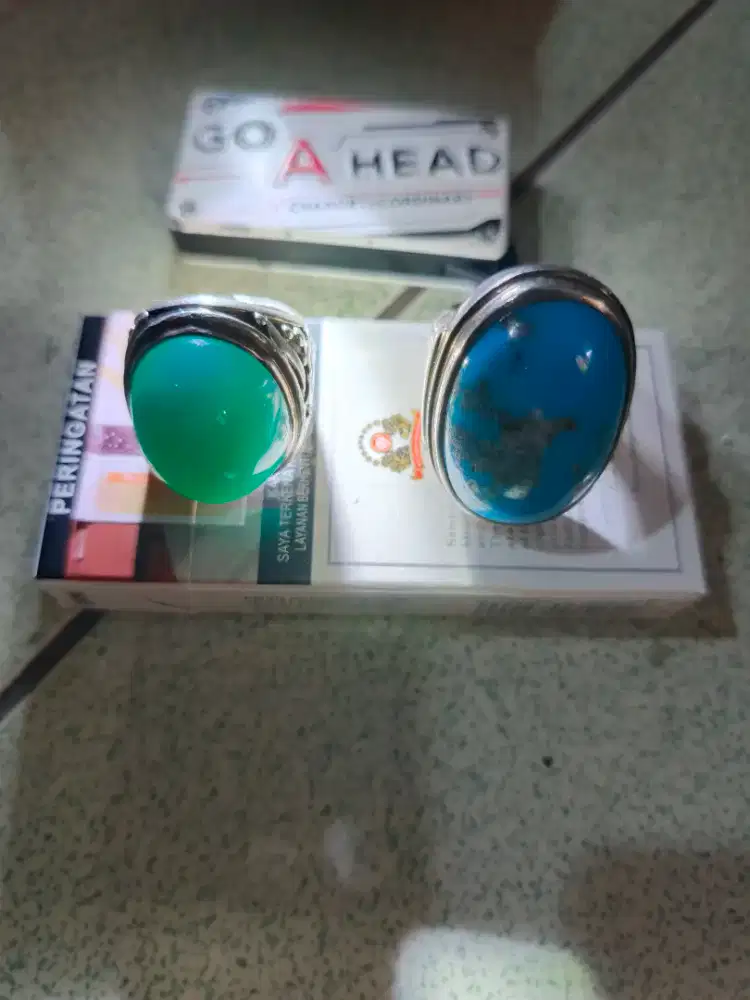 Batu bacan doko dan pirus persi iketan perak cor