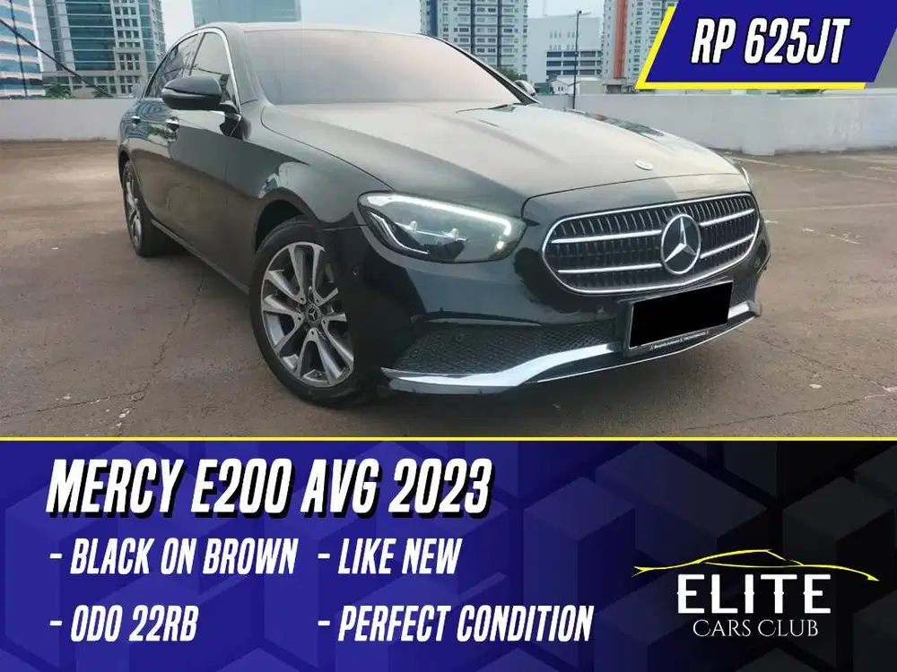Mercedes Benz E200 AVG 2023 NIK 2022 Black on Brown Hitam Mercy E 200