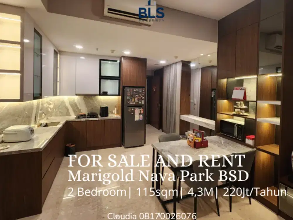 FOR SALE AND RENT Apartement Marigold Nava Park BSD 2Bedroom