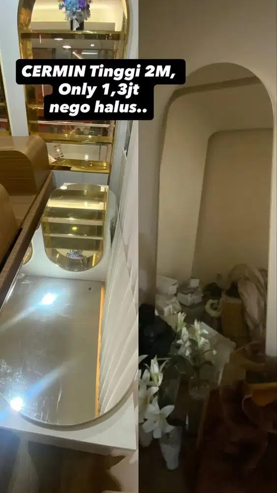 CERMIN 2M - LAPISAN PINGGIR EMAS