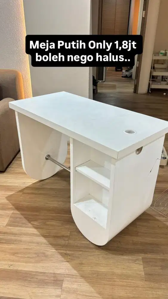 MEJA PUTIH, MEJA BELAJAR, MEJA NAILS