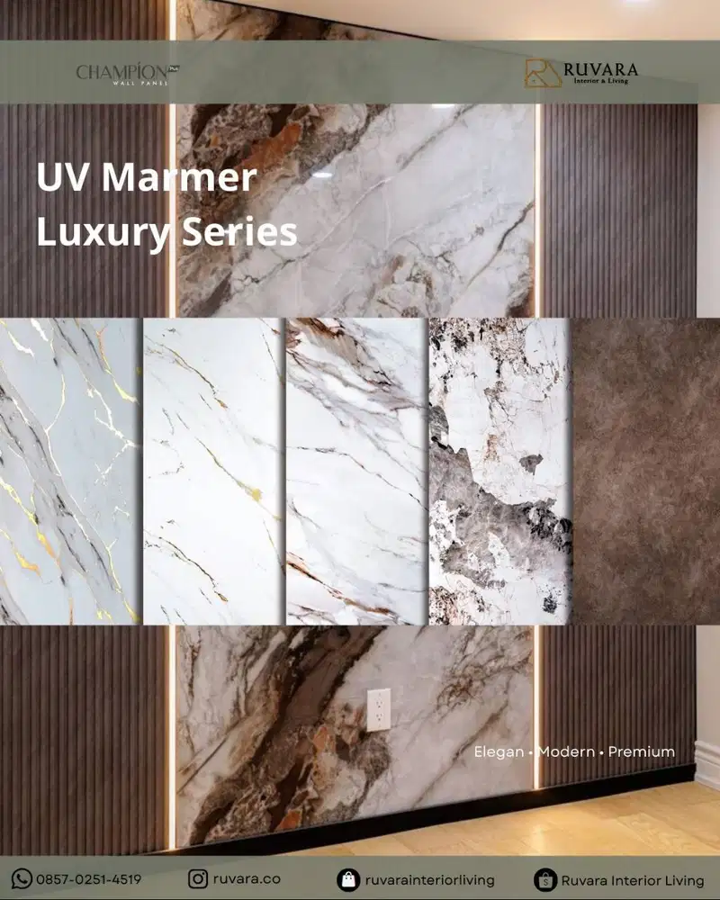 Marmer Panel PVC Dekorasi Dinding Motif Corak Marmer UV Marble Luxury