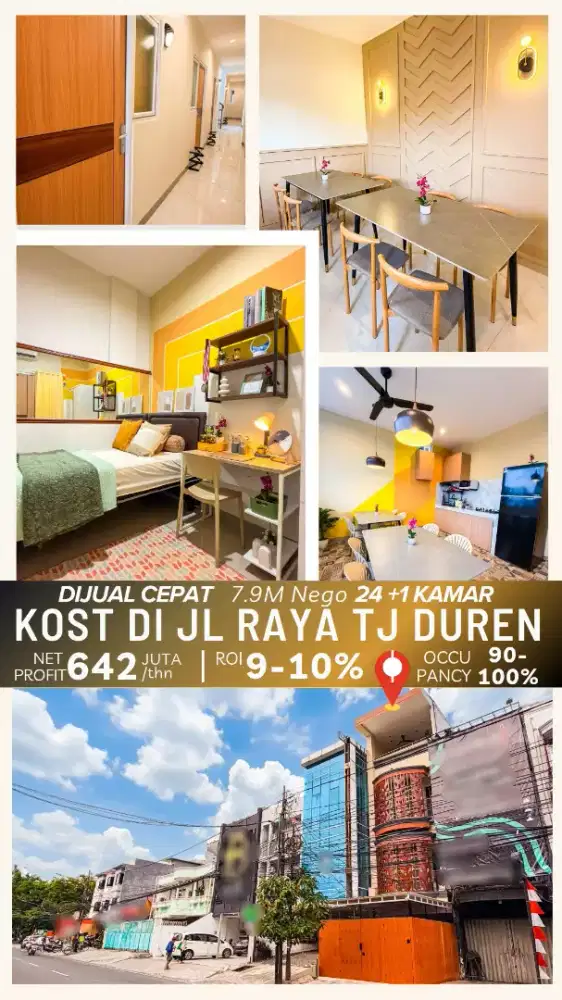 DIJUAL KOST 24 KAMAR 'TANJUNG DUREN EMINENCE RESIDENCE' JAKARTA BARAT