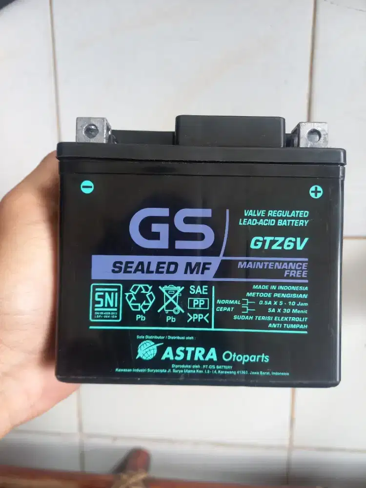 Aki motor GS 6 Ampere original Astra