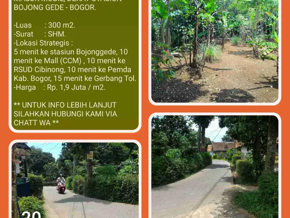 Jual Cepat Tanah SHM 300 m² Bojonggede Dekat Tol