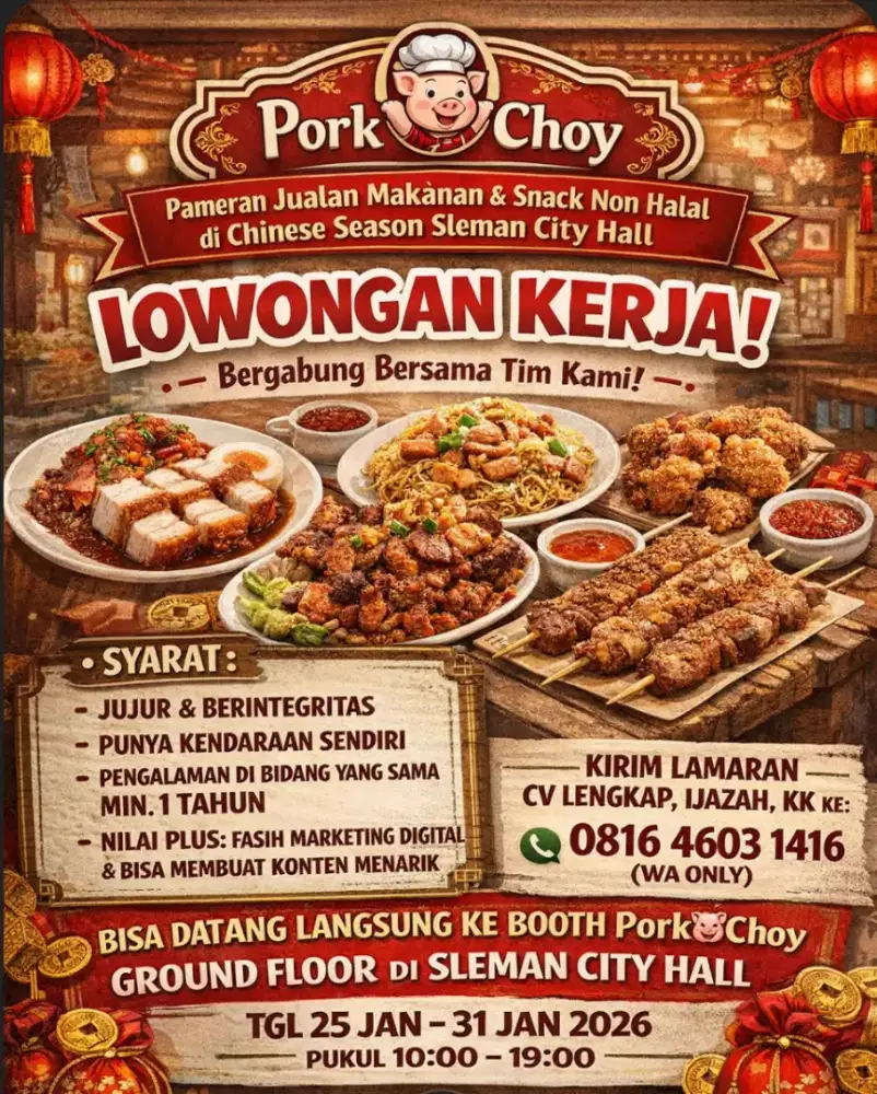 Dibutuhkan utk full time maupun partime