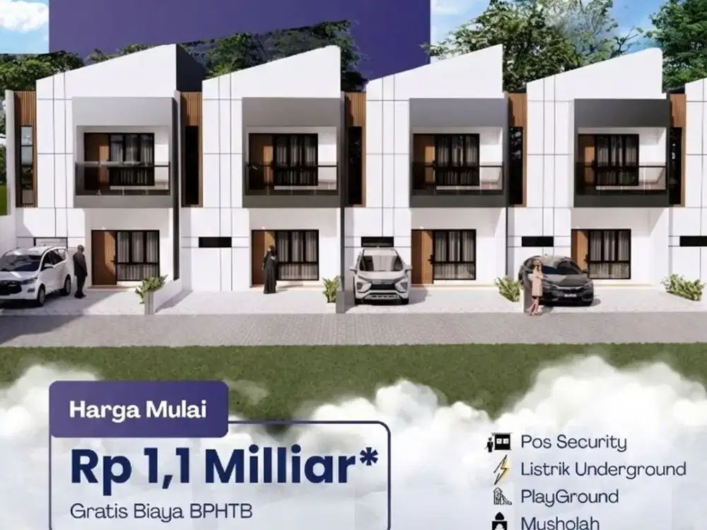 Rumah bergaya townhouse di Jatibening  dekat dengan toll dan stasiun LRT