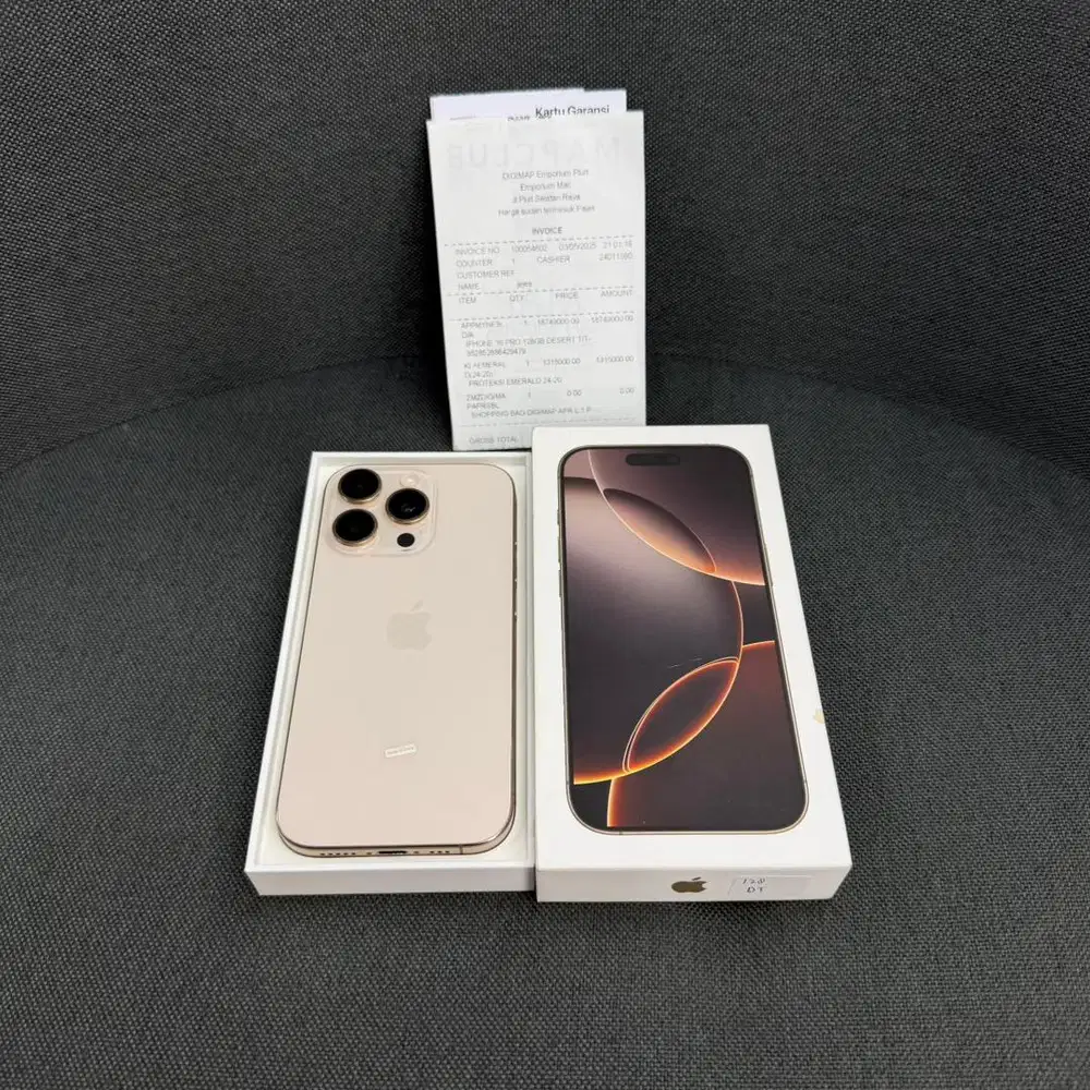IPHONE 16 PRO 128GB DESSERT TITANIUM GARANSI AKTIF