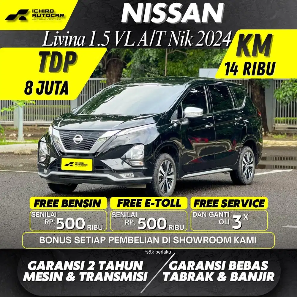 NISSAN LIVINA VL 2024 KM 14rb PAJAK 10.26 PLAT E GENAP