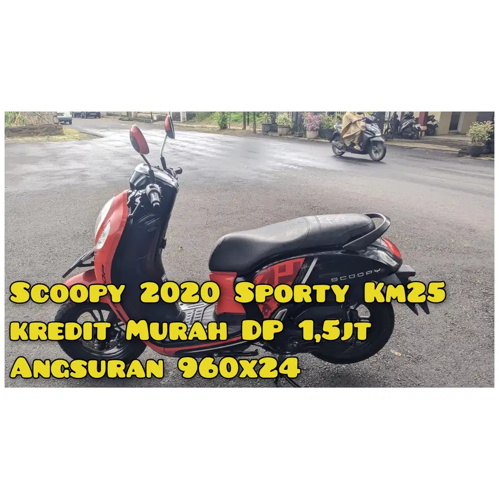 Scoopy 2021 Merah Sporty km25Rb Mesin TOP