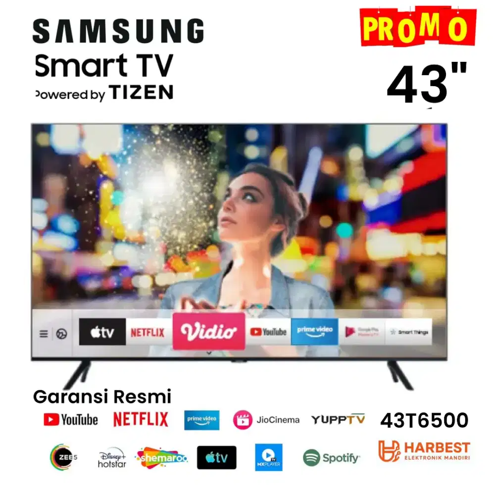 SAMSUNG LED SMART TV 43 Inch FULL HD Digital TV Dolby 43T6500 NEFLIX