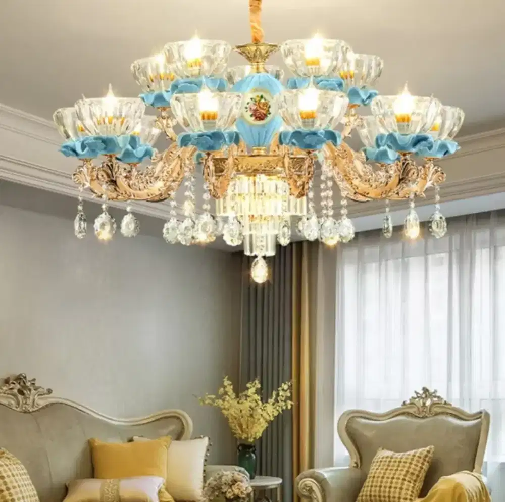 Lampu Gantung Kristal K9 Mewah Sederhana Perancis
