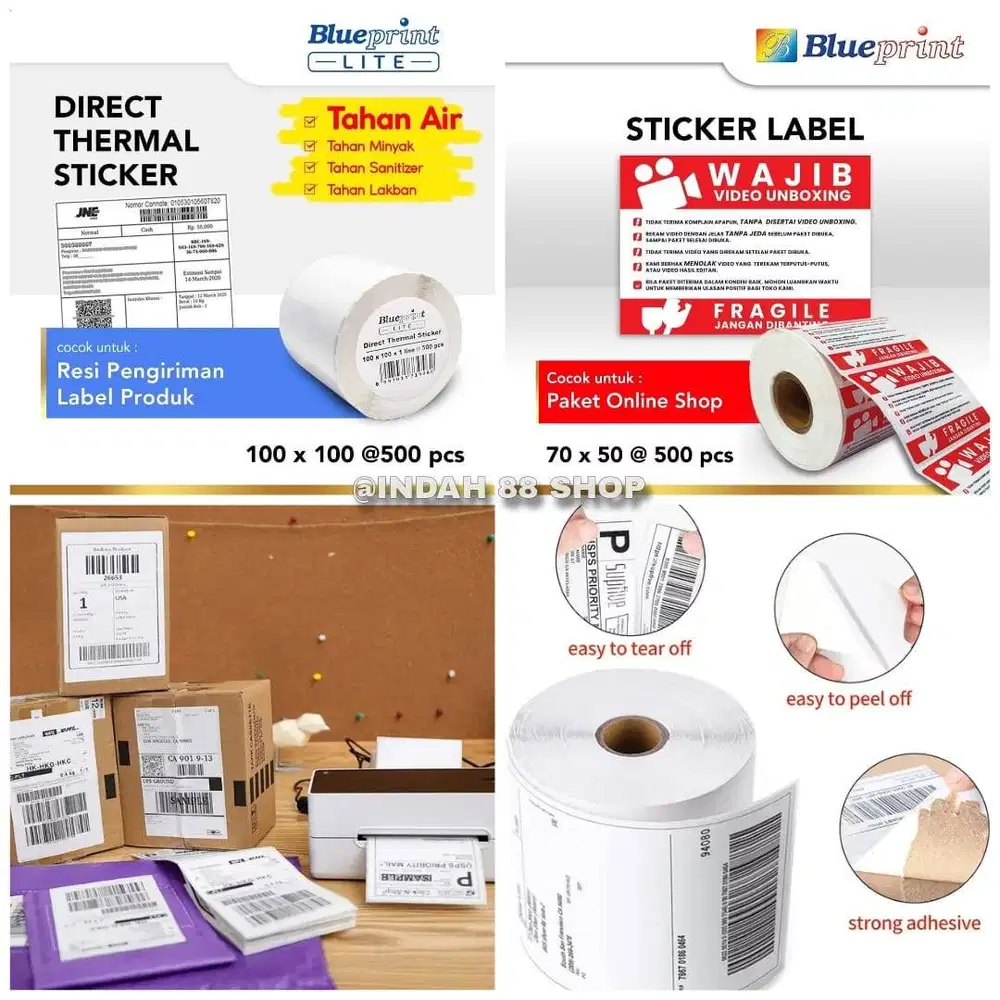 Stiker Label Pengiriman / Kertas Thermal Label Online Shop