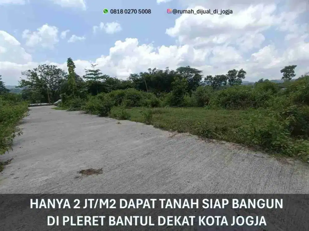 Tanah Dijual dekat RS Permata Husada di Pleret Bantul Jogja Siap Bangun