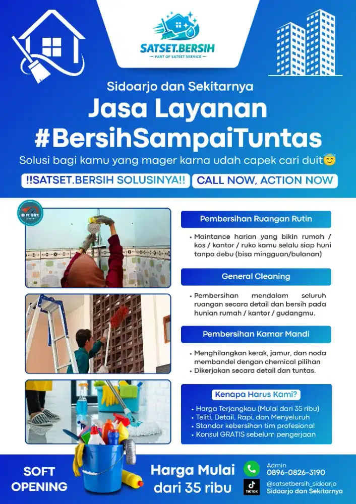 Jasa Kebersihan Rumah dan Ruko SATSET.BERSIH