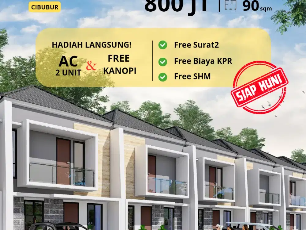 Dijual Rumah Mewah 2 Lantai DP 0% di Setu, Bekasi dekat Tol