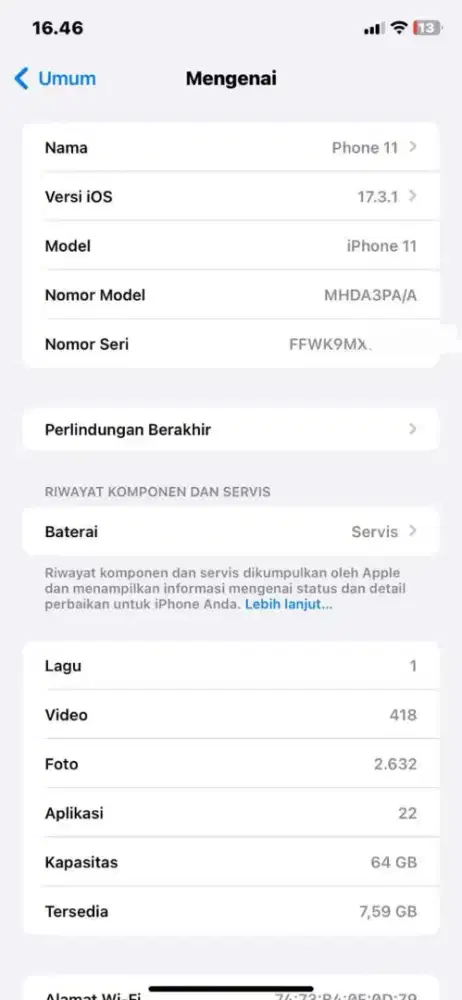 Iphone 11 64GB Black ibox