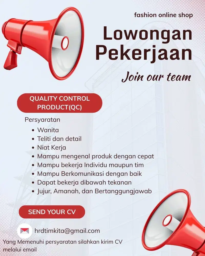 LOWONGAN KERJA QC