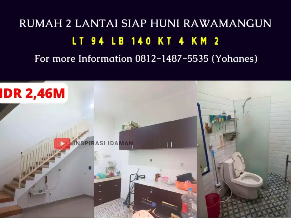 Rumah 2 Lantai Siap Huni Rawamangun