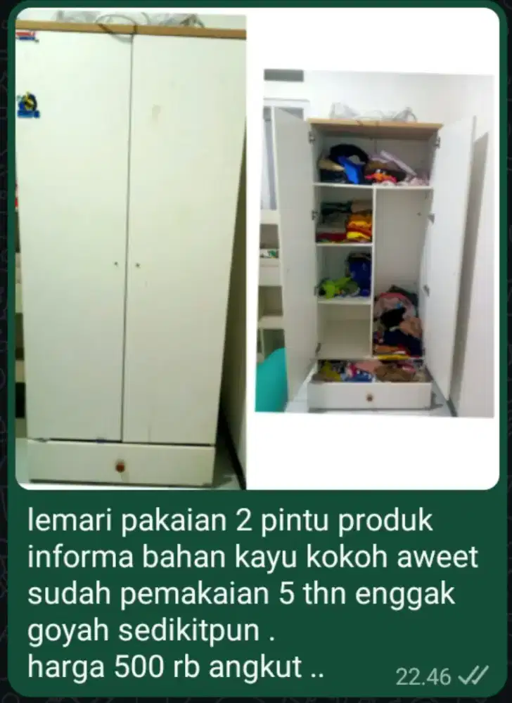 lemari pakaian bahan kayu produk informa