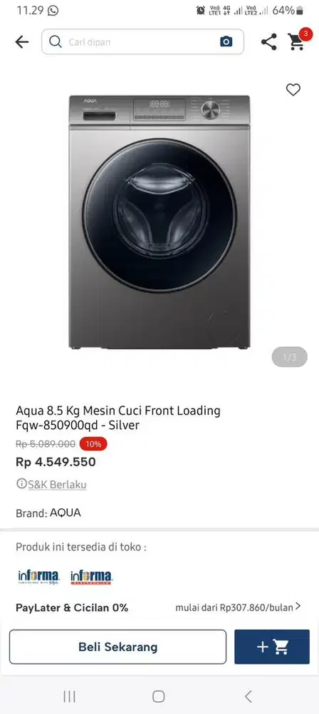 mesin cuci aqua