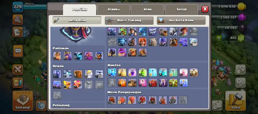 Dijual akun COC pribadi TH 15 otw max