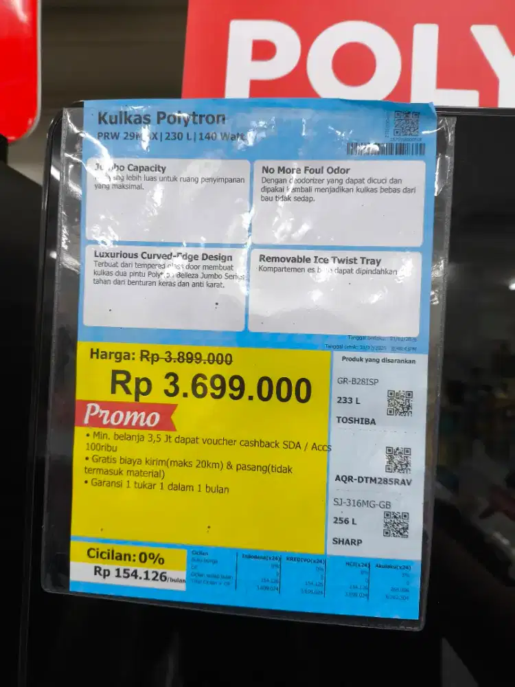 Cicilan kulkas polytron