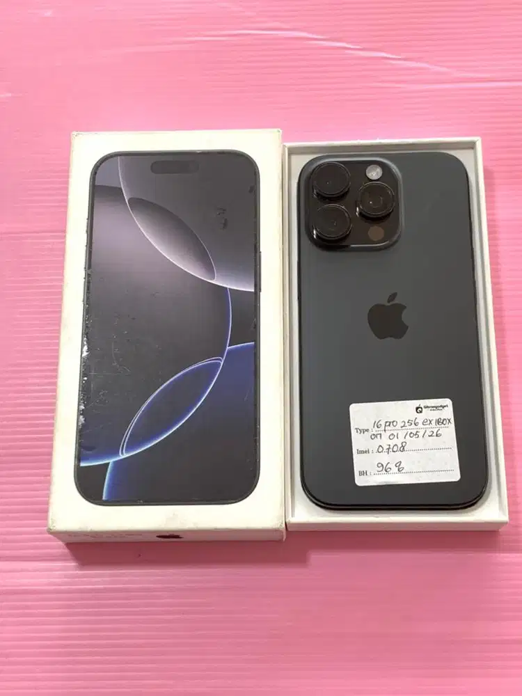 IPHONE 16 PRO 256GB EX IBOX ON GARANSI MEI 2026