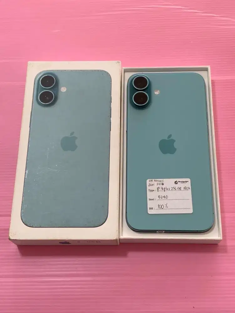 IPHONE 16 PLUS 256GB EX IBOX ON GARANSI JUNI 2026