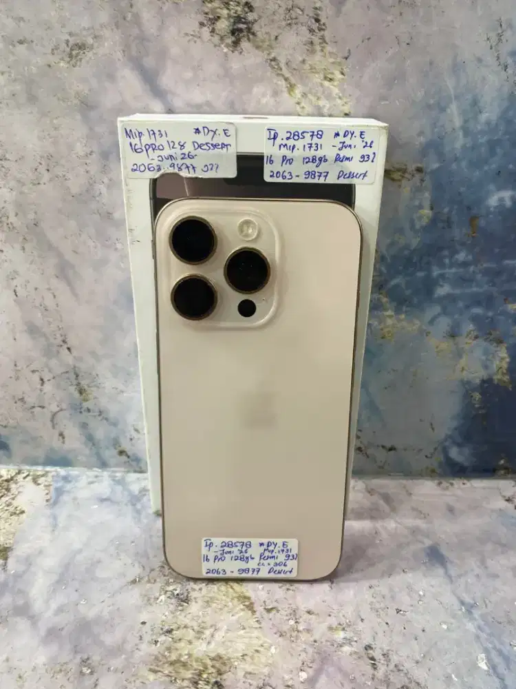 Iphone 16 Pro 128Gb Dessert (Resmi, Garansi Juni 2026) Cc 306 Bh 93%
