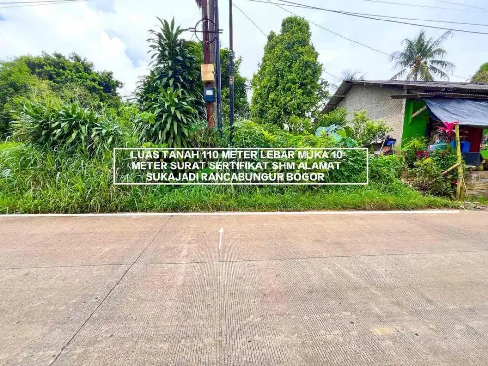TANAH MURAH SHM DI JALAN UTAMA DI RANCA BUNGUR BOGOR