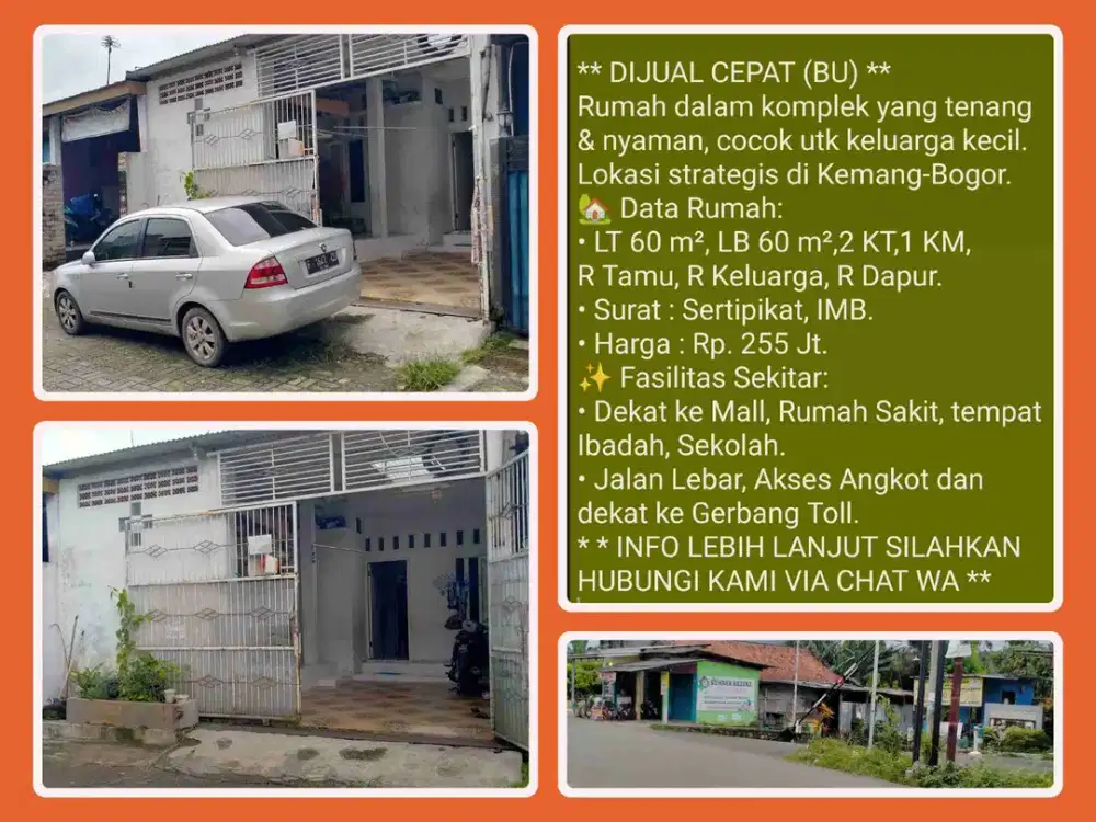 Rumah Dalam Komplek Murah & Strategis di Kemang Bogor