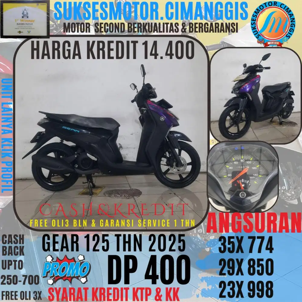 DP 400 GEAR 125 CASHBACK UPTO 700RBU FREE OLI3X BERGARANSI
