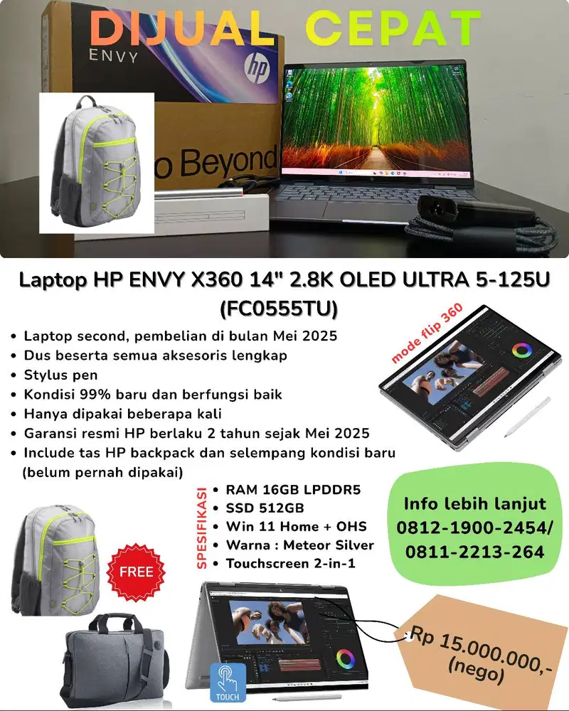 Second - Laptop HP ENVY X360 14 2.8K OLED ULTRA 5-125U (FC0555TU)