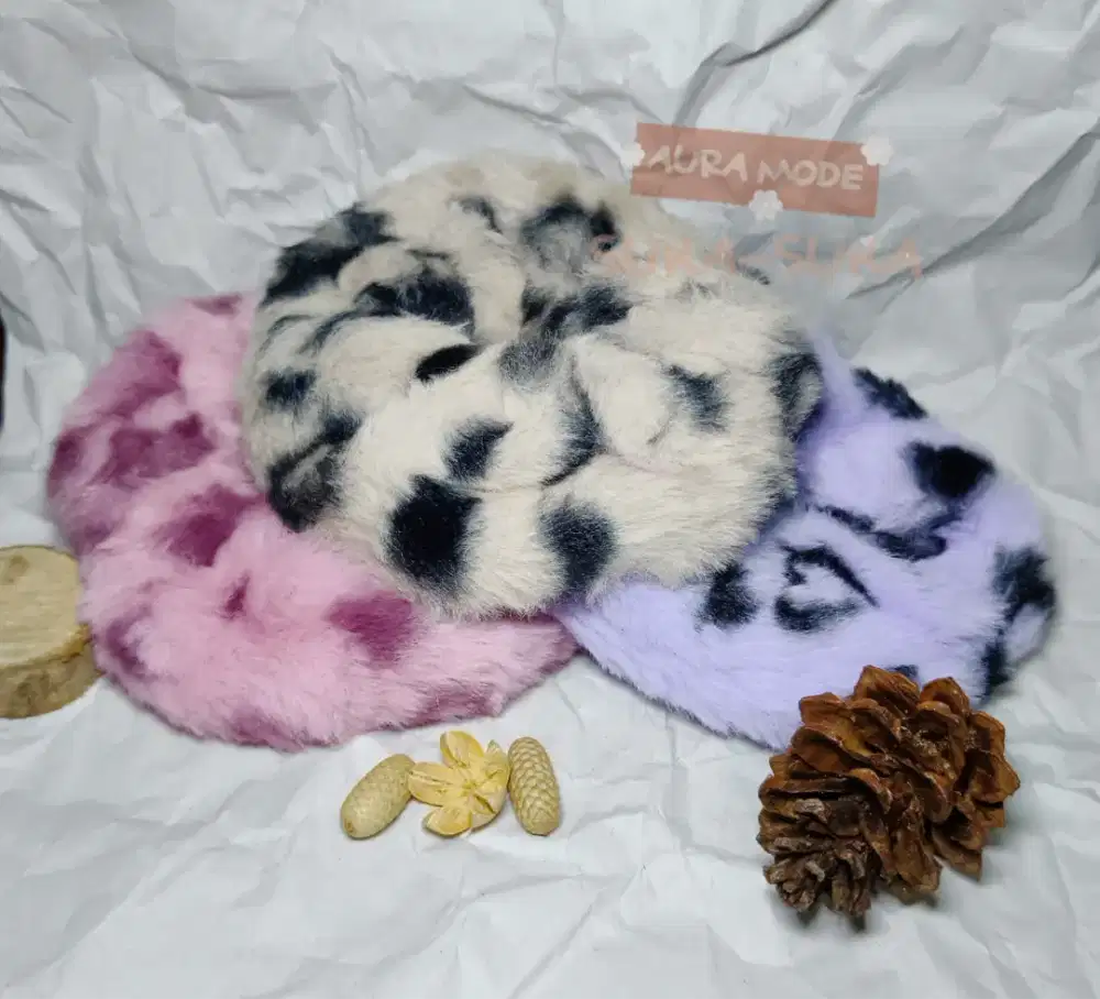 IKAT RAMBUT SCRUNCHIE BULU MOTIF TUTUL