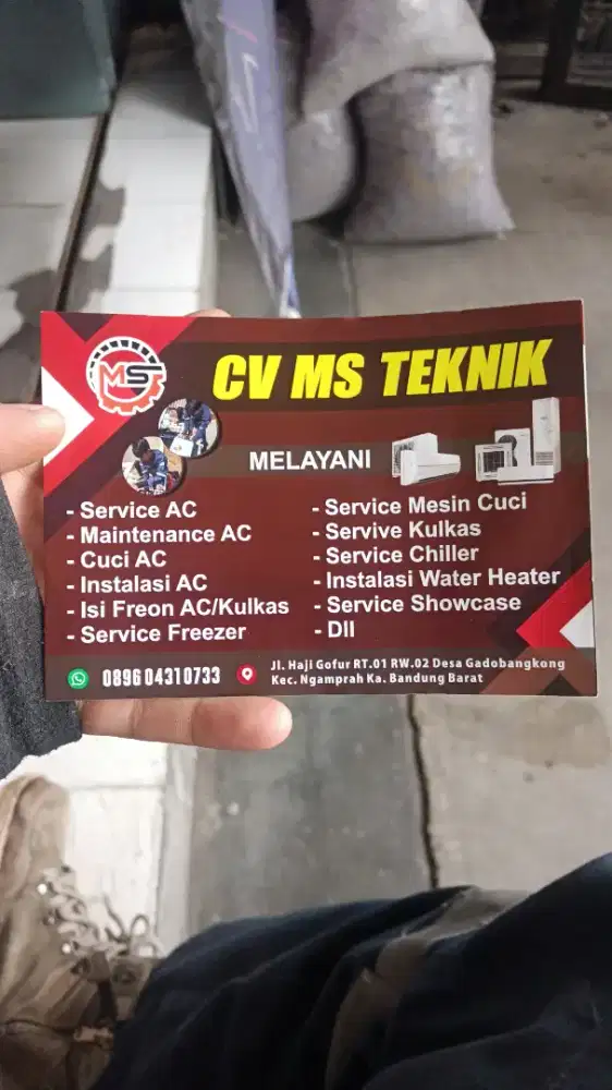 Service kulkas, freezer,AC,mesin cuci, showcase,dll
