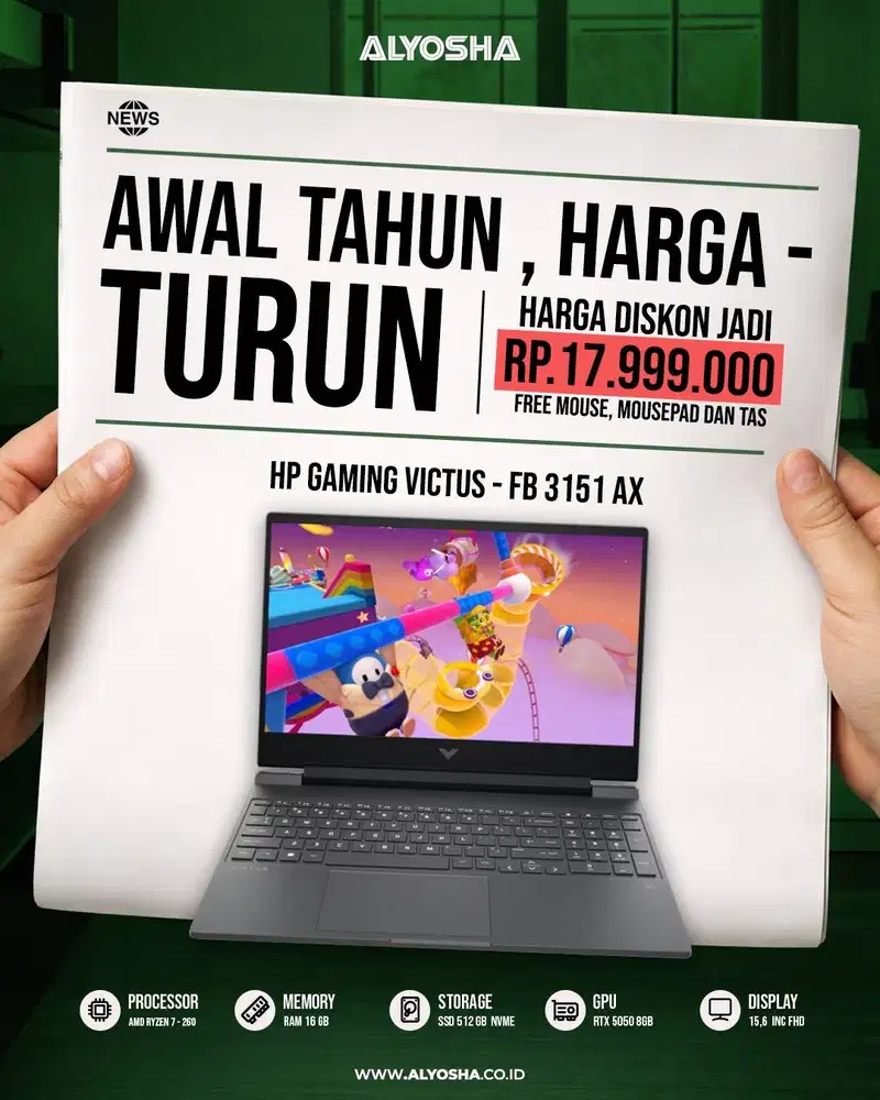 HP Victus Gaming 15 FB3151AX Ryzen 7 260 16GB SSD 512GB 15.6″ RTX5050