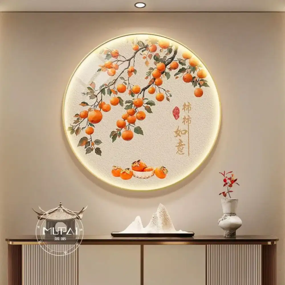 Lukisan Porcelain Timbul Lampu Keliling