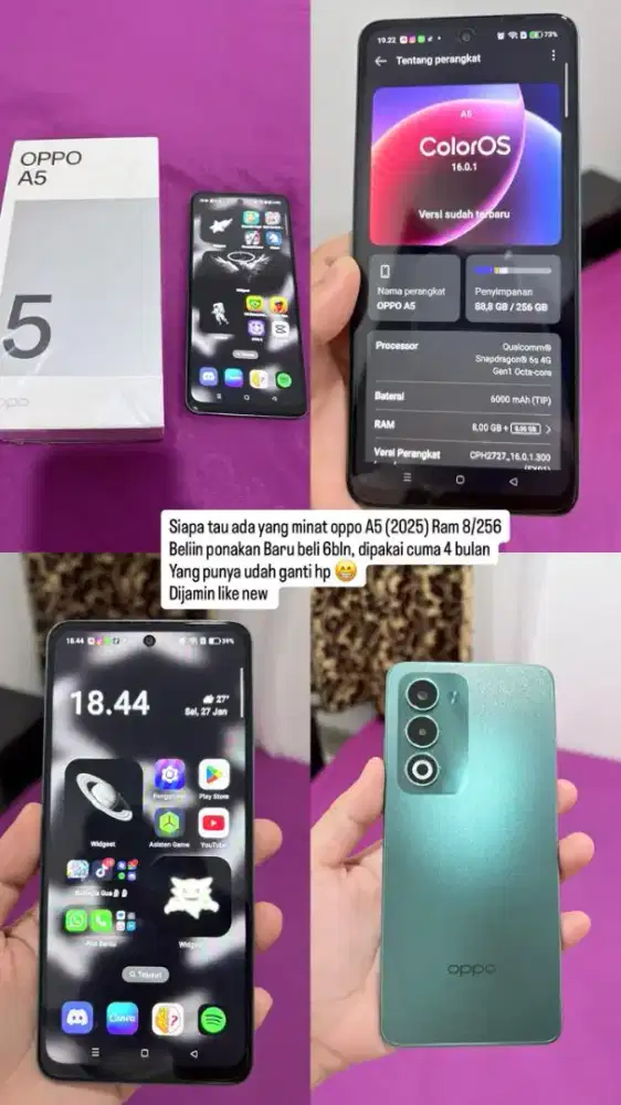 Hp oppo a5 ram 8/256