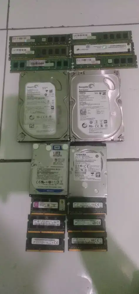 Hardisk laptop, hardisk pc & Ram PC DDR 3